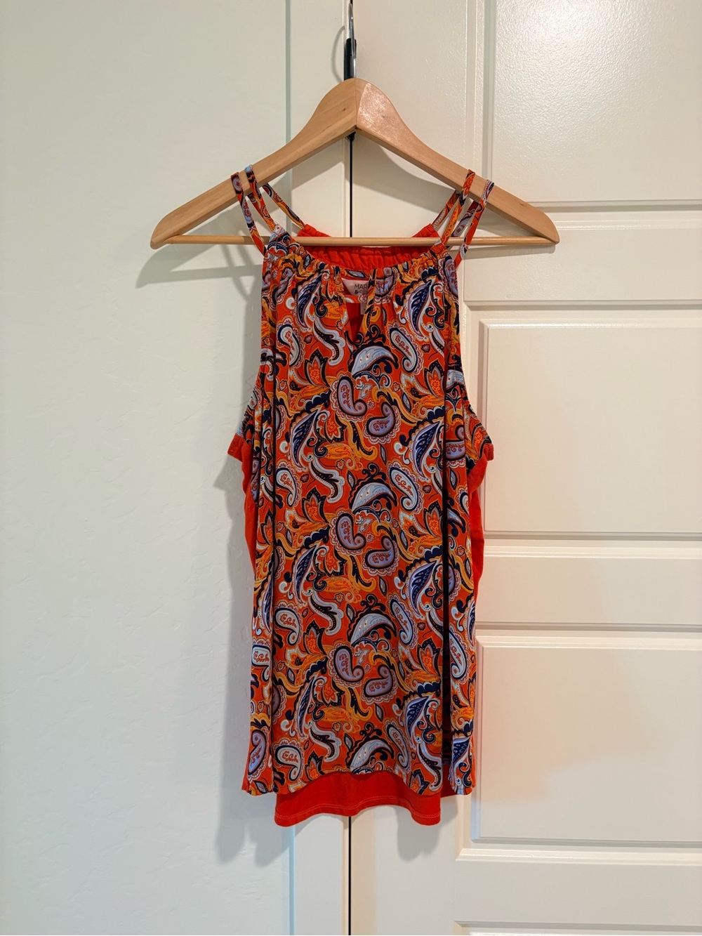 Market & Spruce Meroni Style Orange Paisley Cami Sz M